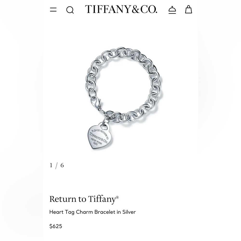 Tiffany & Co. Silver Heart Charm Bracelet